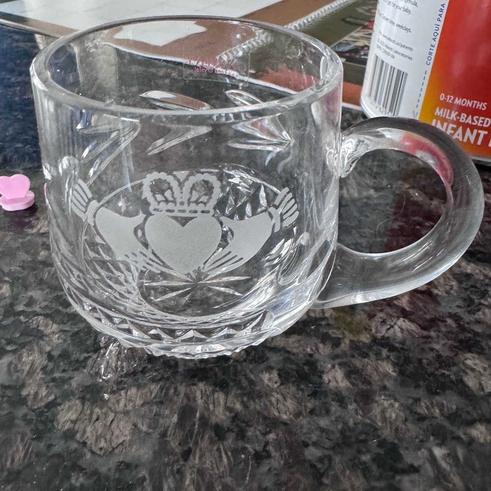 Galway Crystal Claddagh Baby Cup | 24% Lead Crystal | $110 Retail - Picture 2 of 3